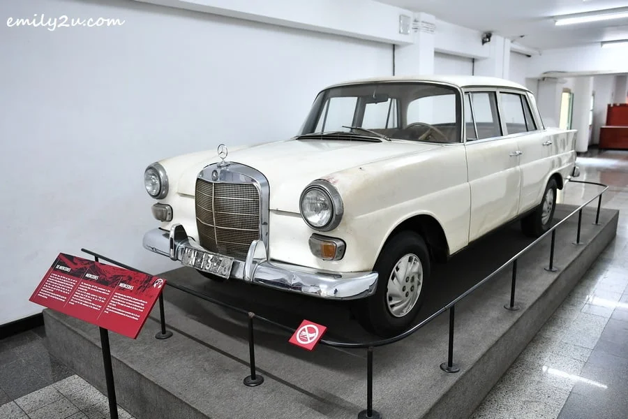 Vintage Mercedes Benz W110 200 made in Germany in the 1960s was used by President of the Republic of Vietnam Nguyen Van Thieu. The 1st Corps, 390th Division, 48th Regiment seized it at 9:10 AM on 30 April, 1975 from the Headquarters of the Republic of Vietnam.