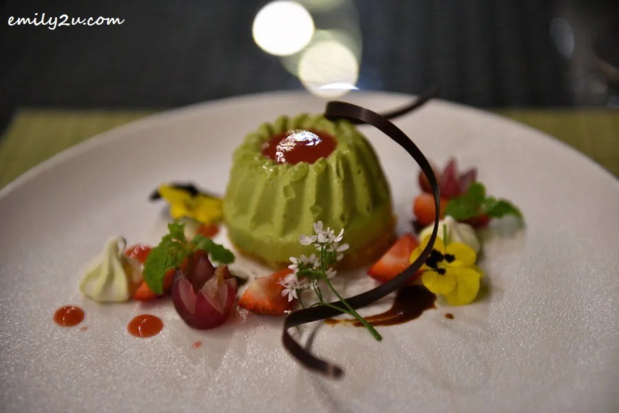 Green Tea Parfait with Strawberry Sauce