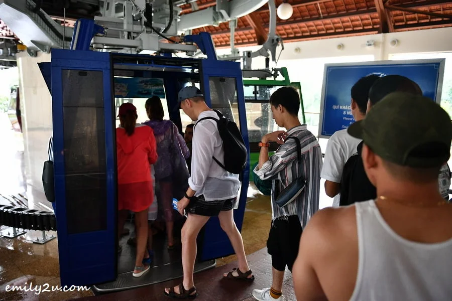 boarding the cable car