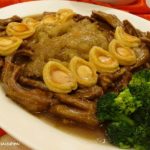 16 Braised Sea Cucumber Fish Maw Whole Abalone Goose Webs and Broccoli