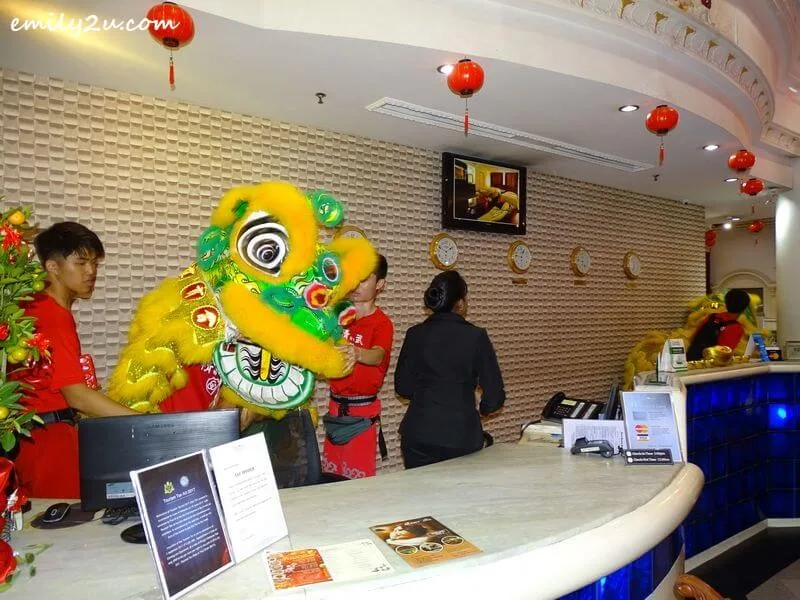 lion blesses the business areas of the hotel