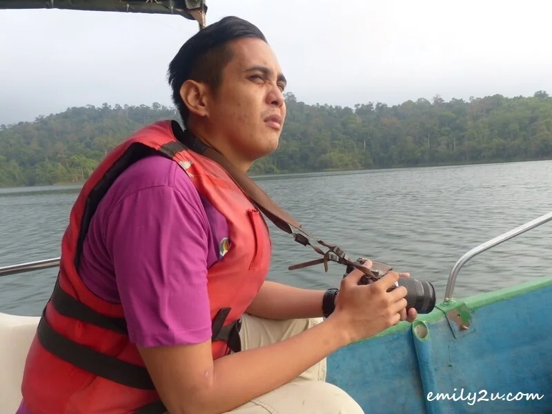 riding a speedboat on the way to Royal Belum