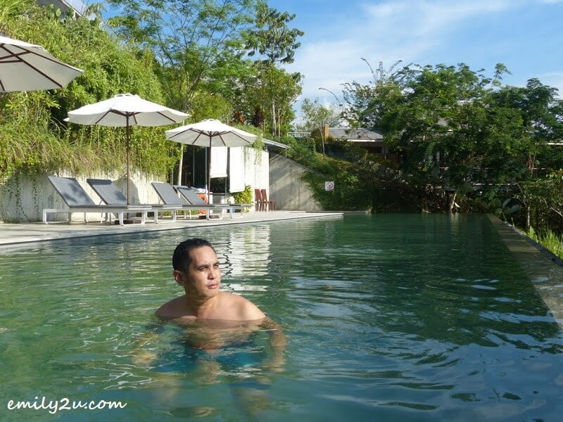 taking a dip in Belum Rainforest Resort, Pulau Banding