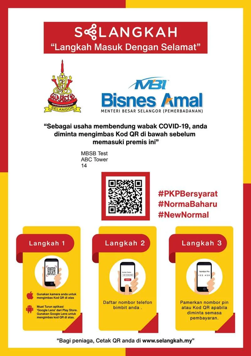 The SELangkah app introduced by the Selangor State Government as a preventative measure to minimise the infection of COVID-19.