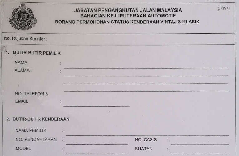How to Convert Car to Classic / Vintage Status in Malaysia