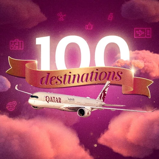 Qatar Airways 100 destinations 