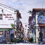 Rene's first sketch of Concubine Lane in Ipoh Old Town