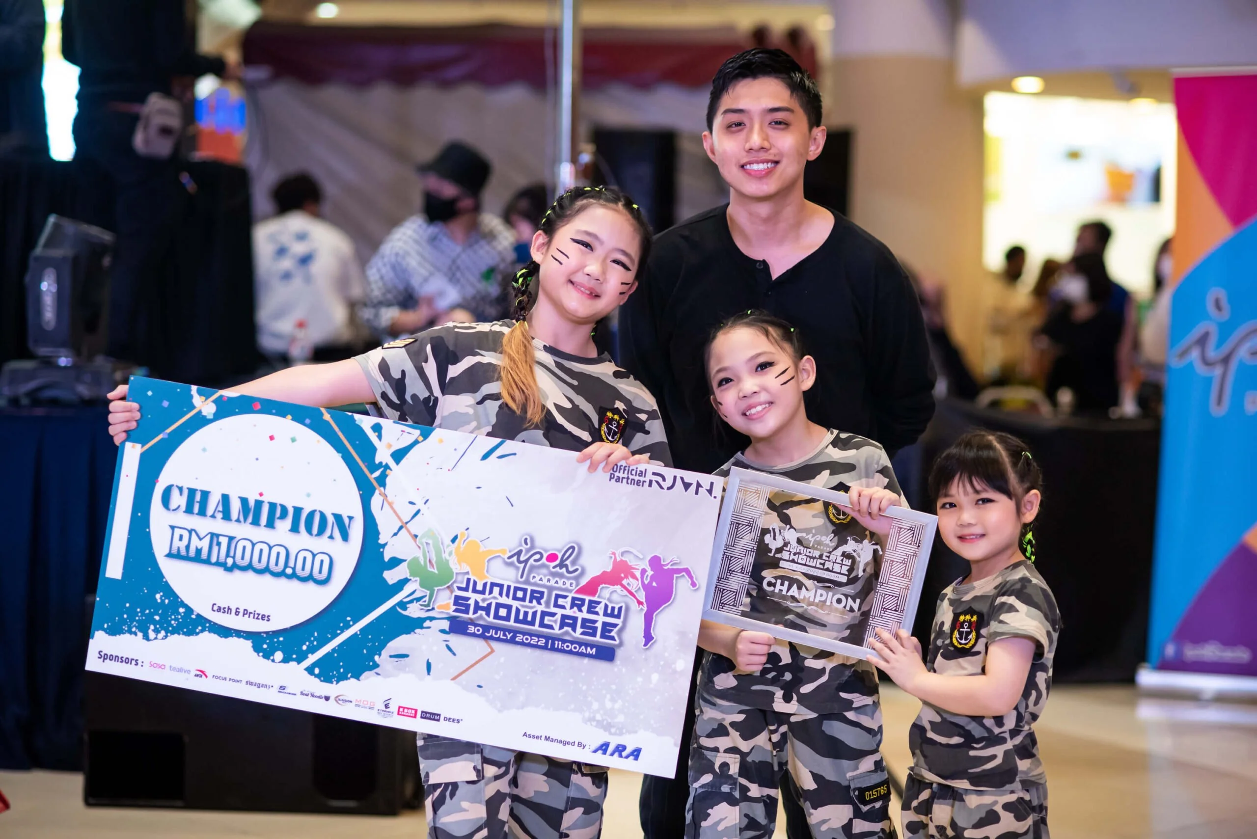 Champions of the Junior Crew Showcase - Hotshotz and their instructor Dylan