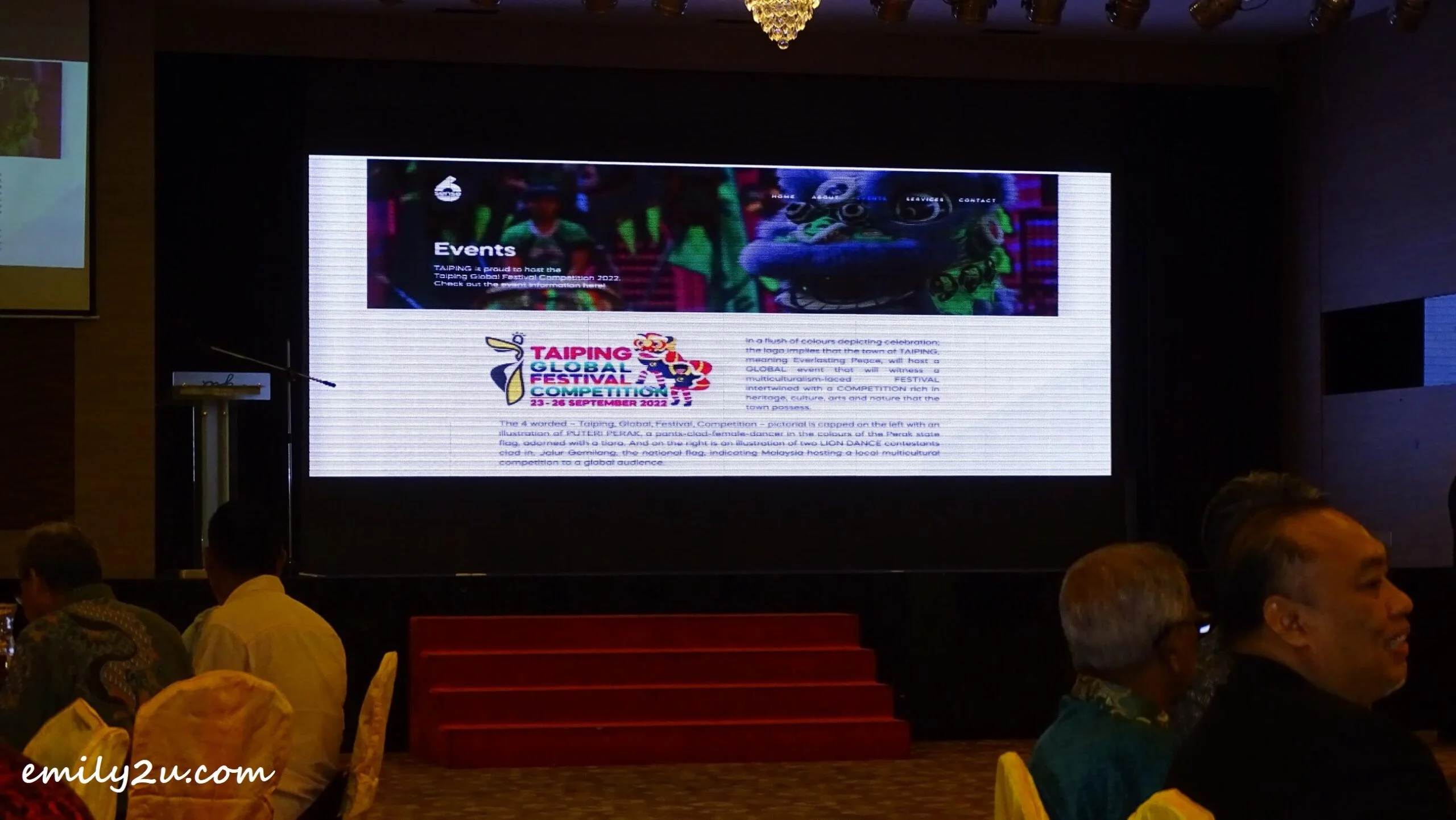  webpage for Taiping Global Festival and Lion Dance Competition 2022