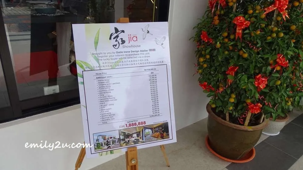A price breakdown of the specially designed and curated show unit of Jia @ Ipoh South