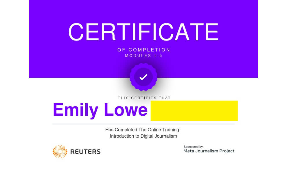 Reuters Digital Journalism Foundations Course