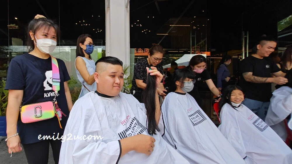 the male donor with his hair freshly cut