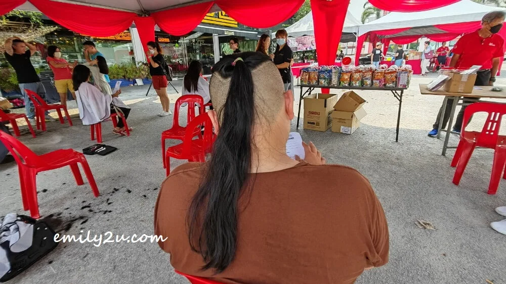 the only man who donated hair at the event