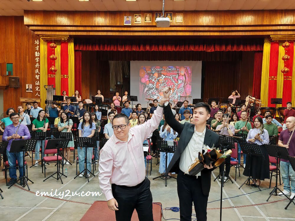 Jeffrey Cheong, President of the Kinta Valley Wind Orchestra (L) with conductor Aaron Chin