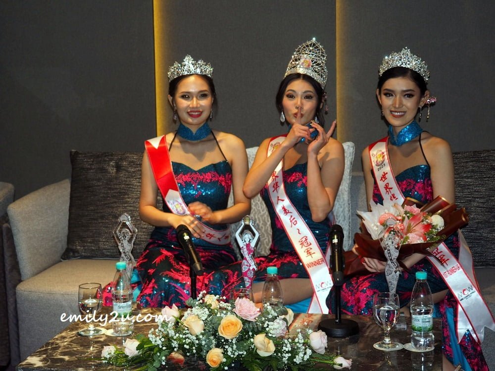a playful Miss Manila Anie Uson (M), newly crowned Miss Chinese World 2023