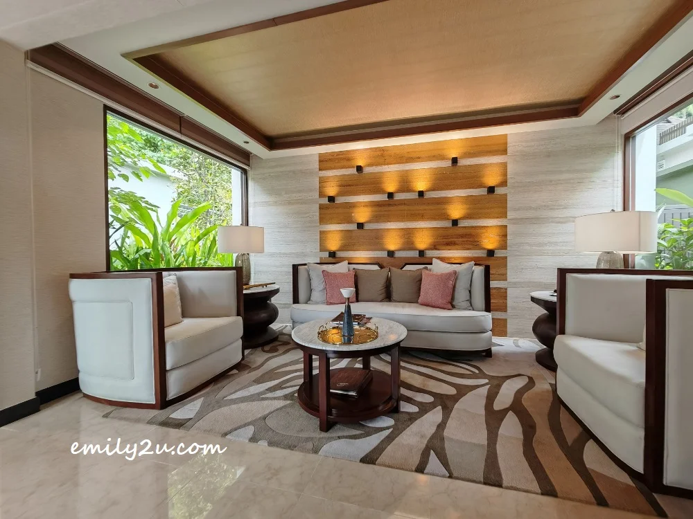 sitting area with large windows