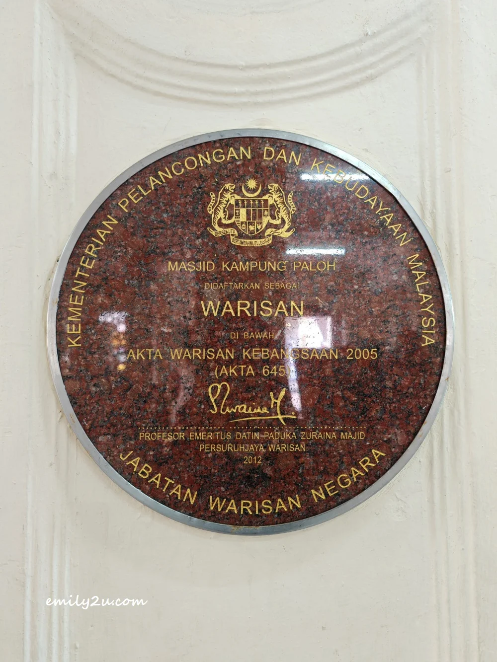 Masjid Paloh declared a heritage buidling in 2012