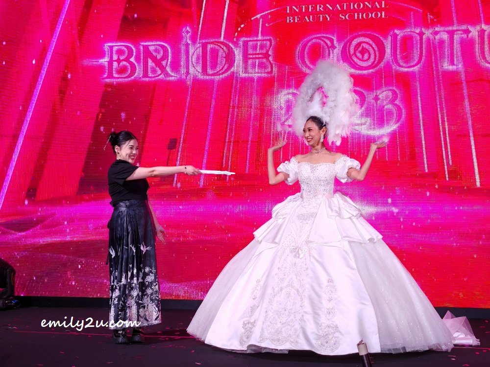 Bride Couture Makeup Competition 2023 1st runner-up Wong Hiew Thong (L)