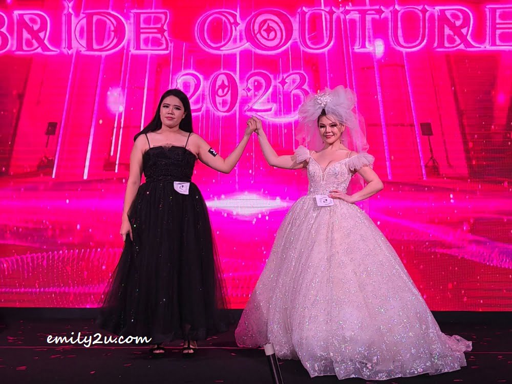 Bride Couture Makeup Competition 2023 winner Khor Hui Xin (L)