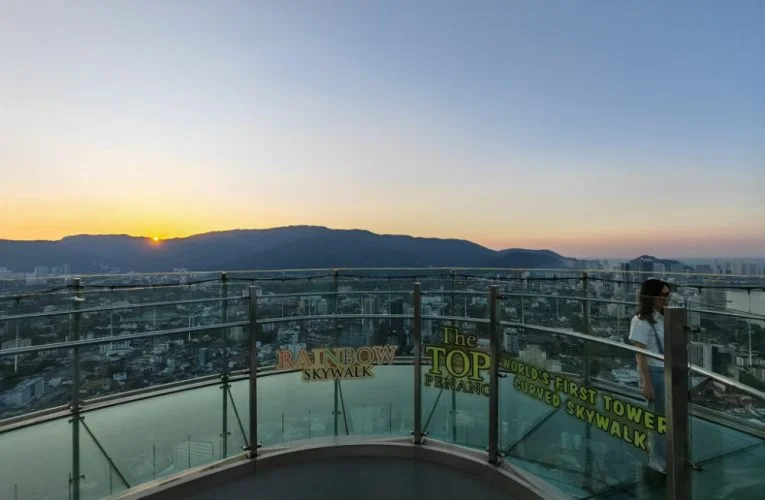 Rainbow Skywalk Sunset View at The TOP KOMTAR