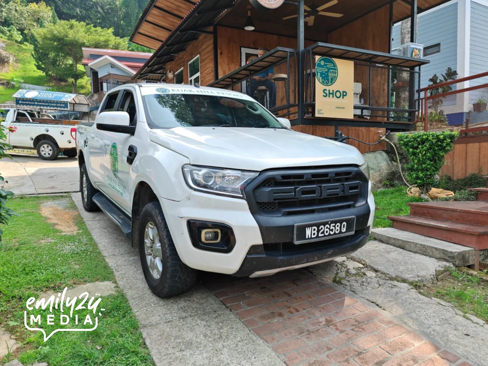 one of the 4WD that transports guests to and from the resort