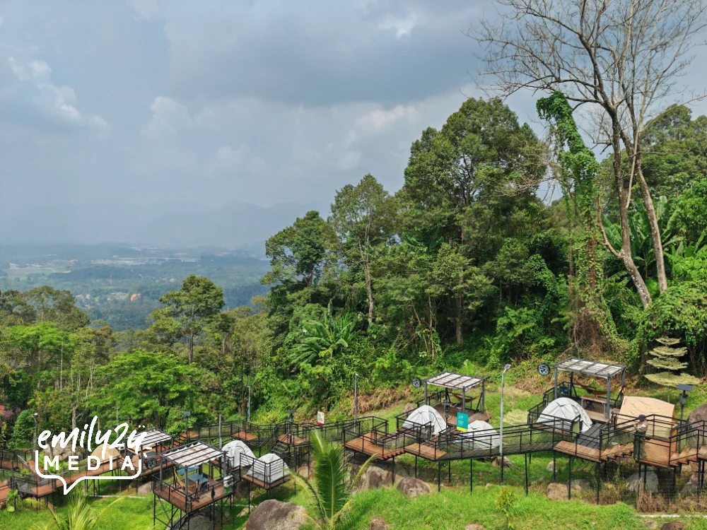 the glamping site at Kuak Hill Resort