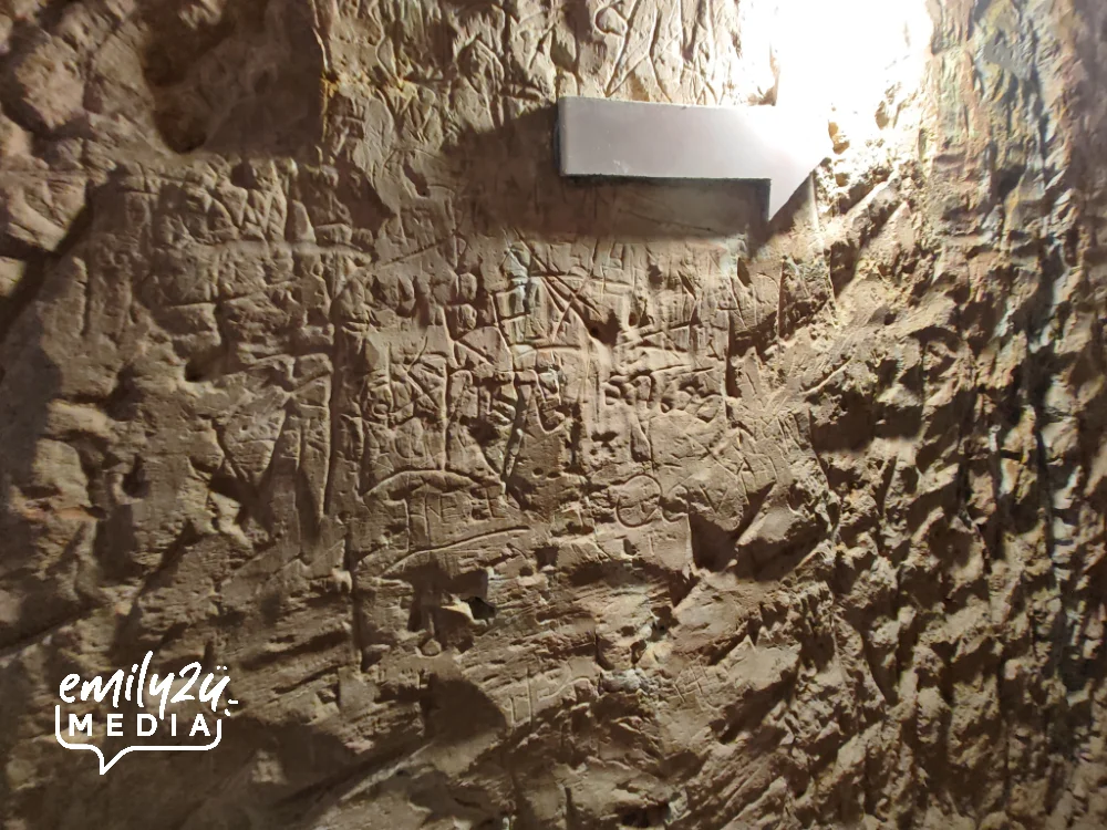 carvings on the wall