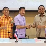(L-R) Hat Yai City Deputy Mayors Mr Armad Benarlee & Mr Sumrit Boonrat and Cllr Muhammad Hamzah bin Dato’ Haji Md Hamdan