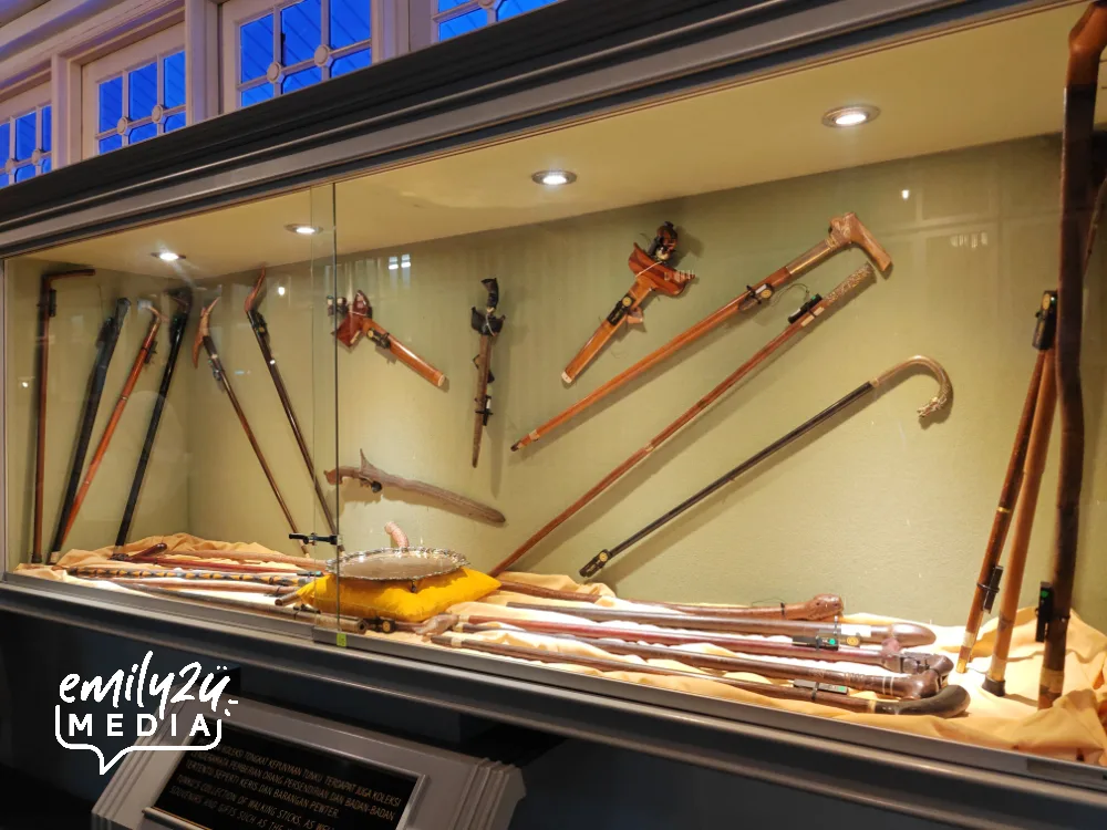 Tunku's collections of walking sticks and keris