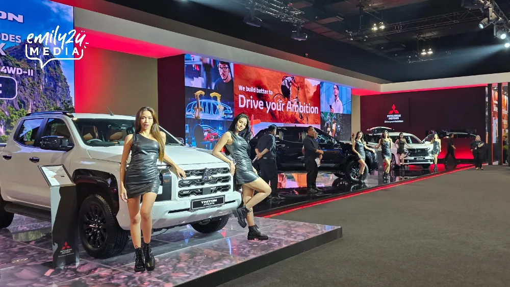 at the Mitsubishi booth