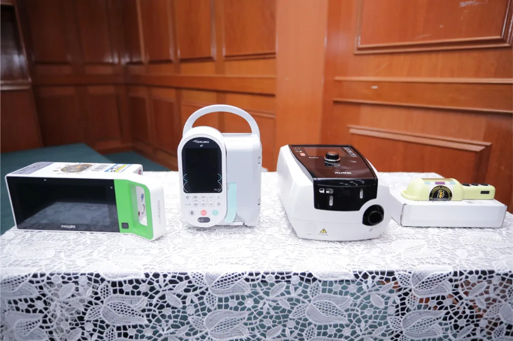  medical equipment (L-R): Philips IntelliVue X3 (from IIFW 2023), Terumo Terfusion Infusion Pump, Resmed Stellar 150 Asia Pac G2 & Vista Plus Transilluminator