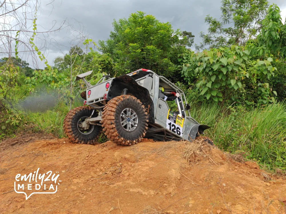 one of the participating vehicles attempting the Prologue Special Stages at the start of the 27th RFC 2024 in Lenggong, Perak