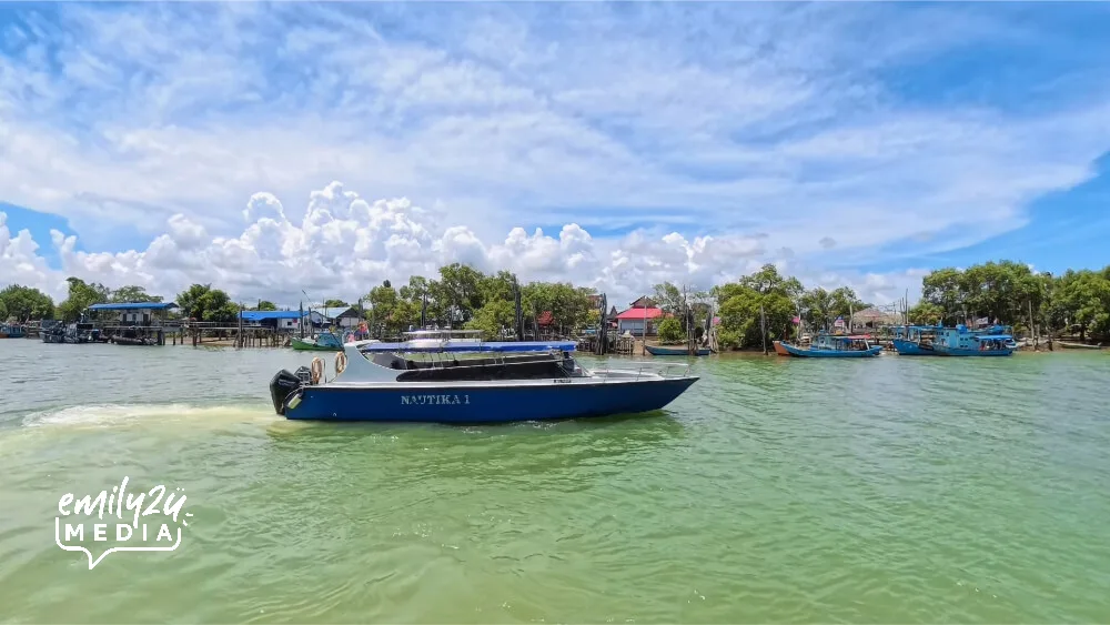 setting off from Mersing Jetty for island hopping - Pulau Besar is the first stop