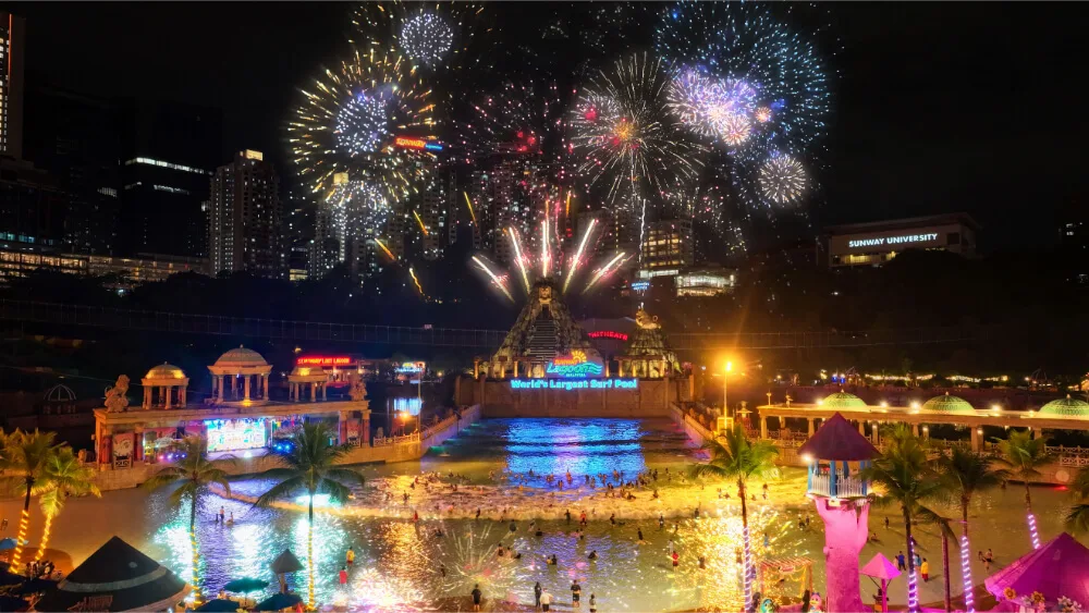 fireworks display at Sunway Lagoon
