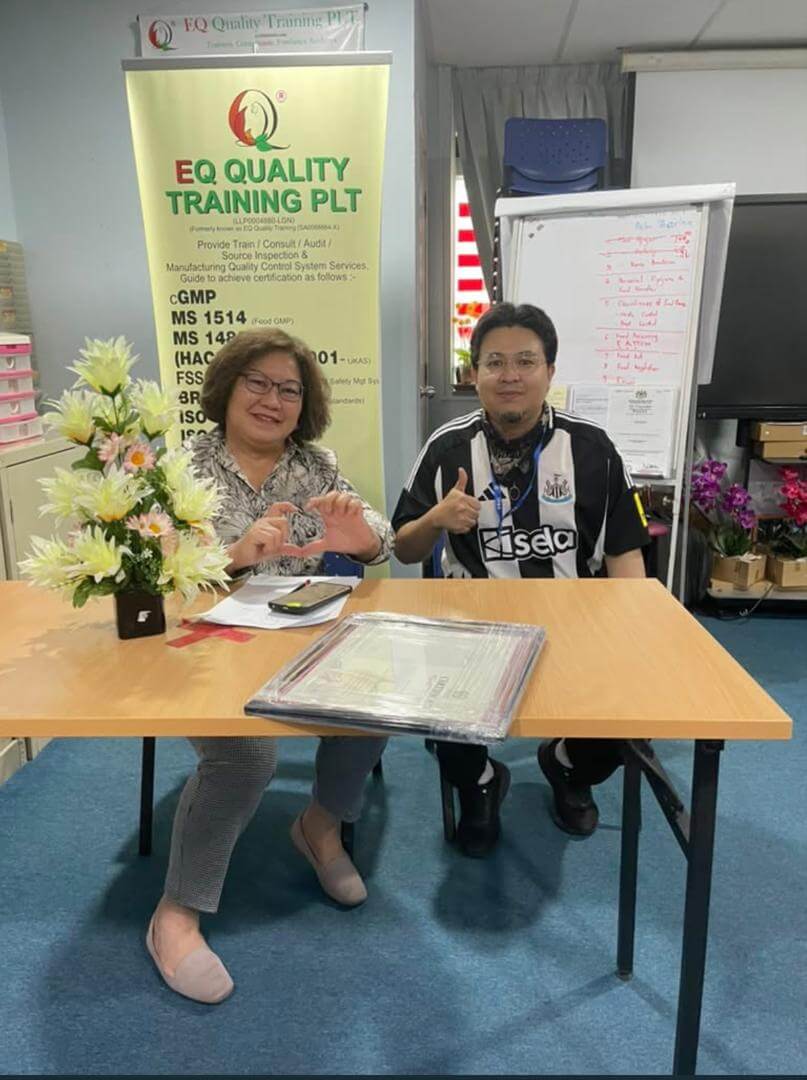 at EQ Quality Training office: Madam Moon Lim (L) with FB live host Mohd Nizril