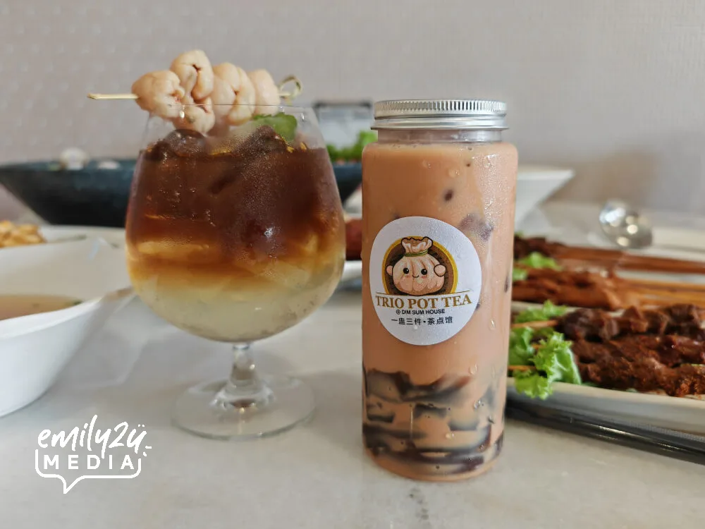 Lychee Sparkling Tea (L) & Signature Milk Tea (R)