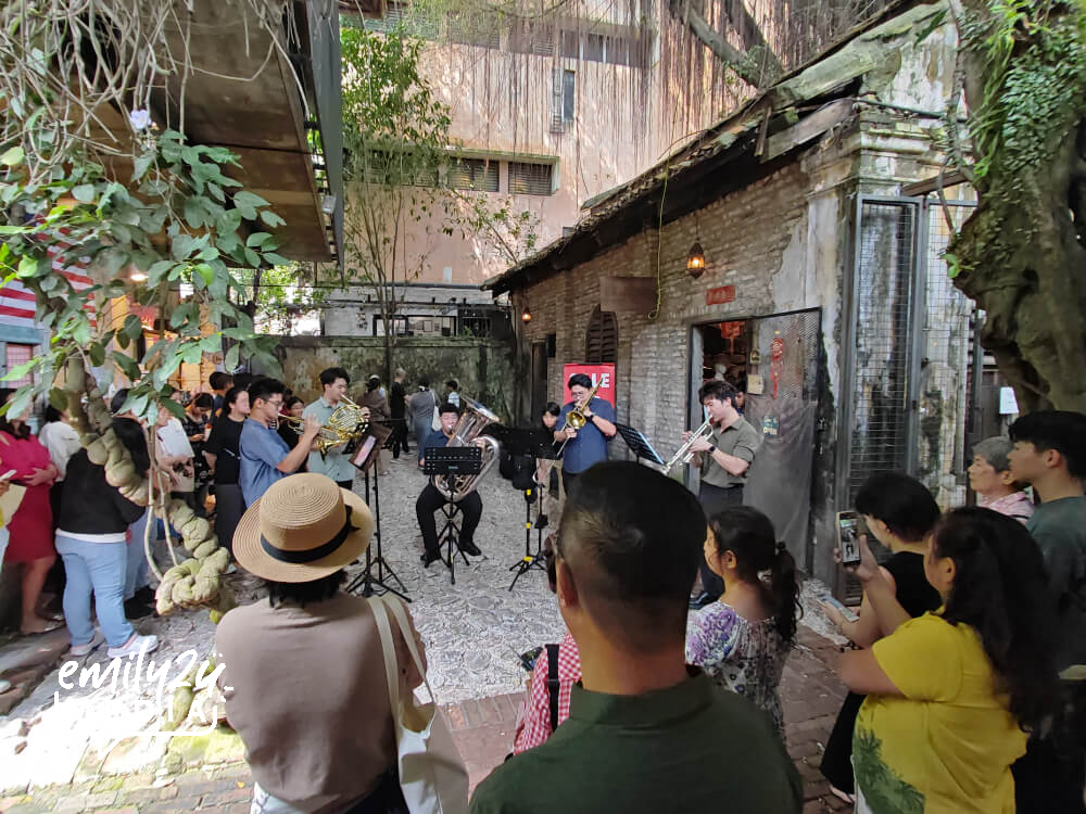 Infinity Brass Quintet performs at the Kong Heng Square Artisan Market