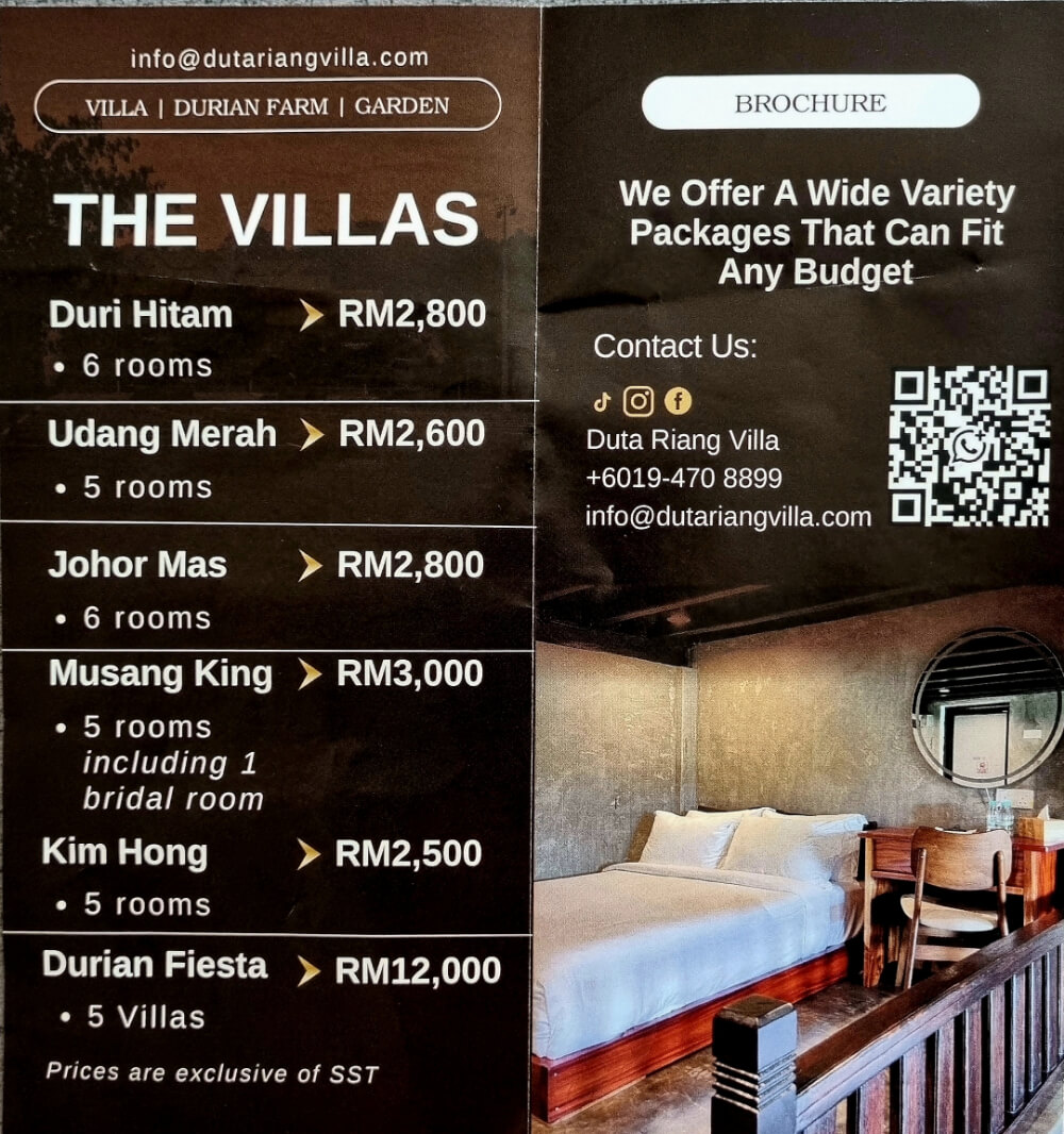 Duta Riang Villa rates