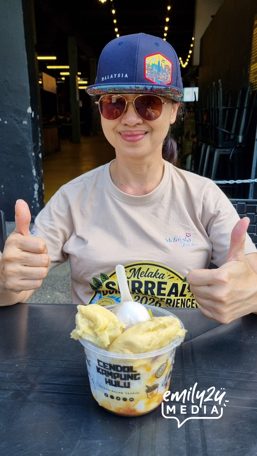our writer, Jean, with her cendol durian