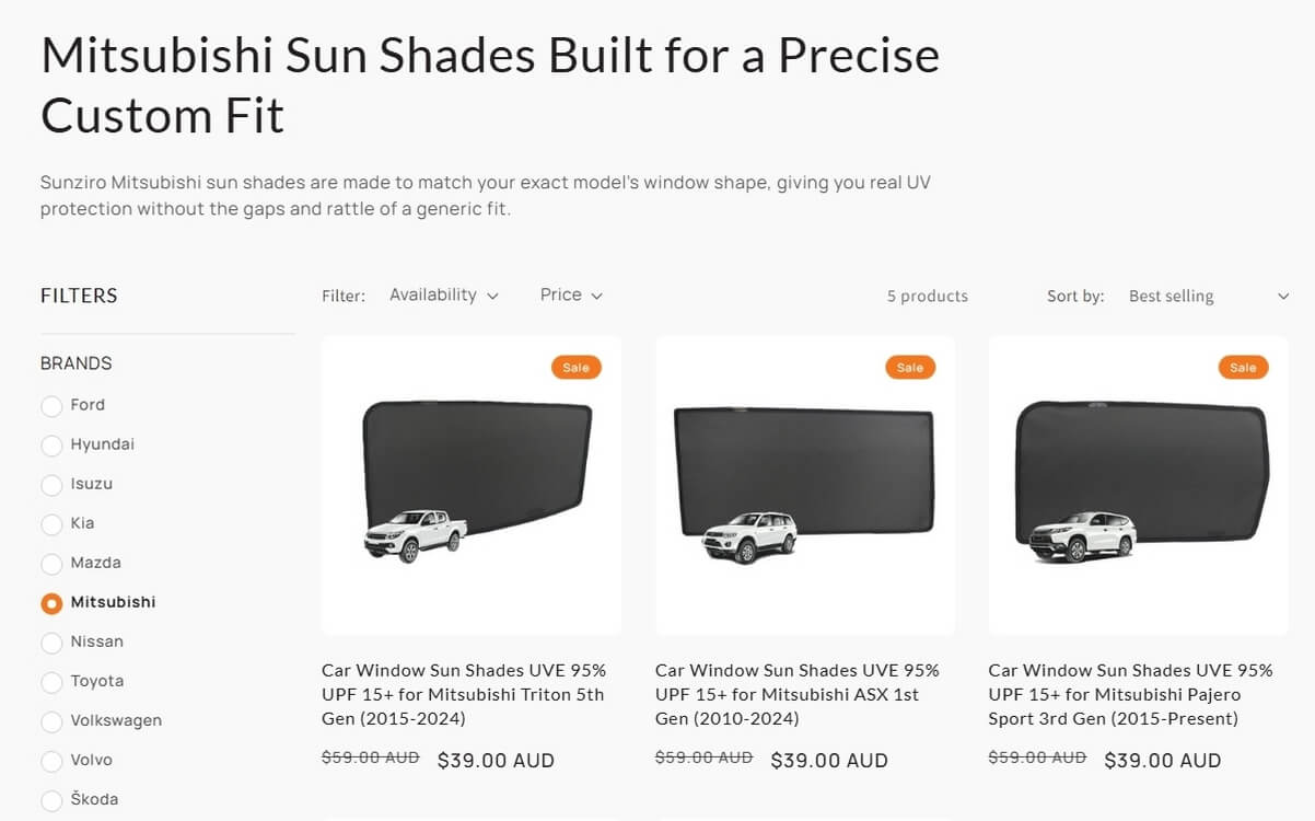 Mitsubishi sun shades